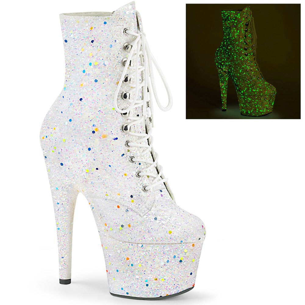 Pleaser - ADORE-1020GDLG Platform Boots, Pole dance shoes - Pole dance shoes - White